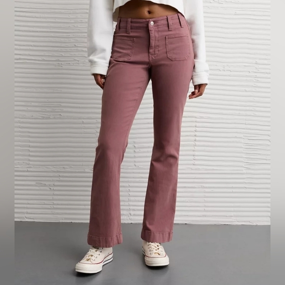 American Eagle Outfitters Pants - American Eagle Dusty Pink Mid Rise Bootcut Pants Size 8